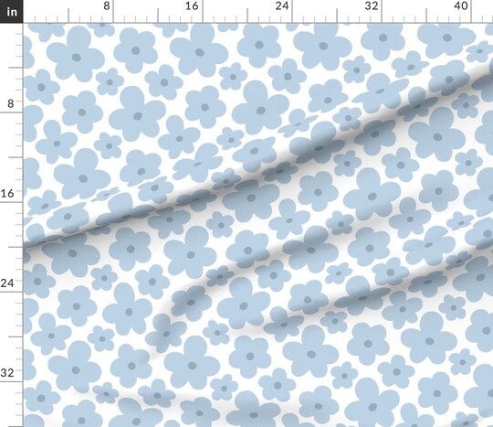 Floral Retro Groovy Daisies Y2K Pastel Flower Custom Printed Fabric by Spoonflower Various Fabrics by the Yard or Fat Quarter